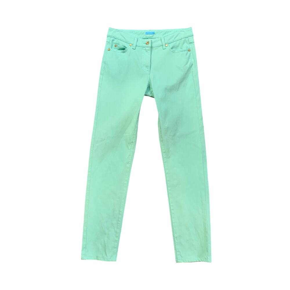 J McLaughlin Pants Womens 2 Mint Slim Straight Ankle Preppy Resortwear Pockets